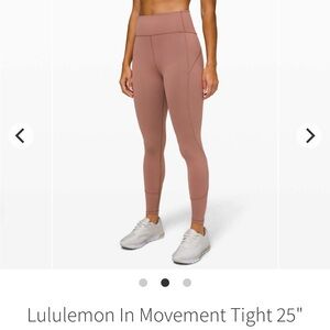 LULULEMON In Movement Tight Leggings 25" *Everlux Size 2